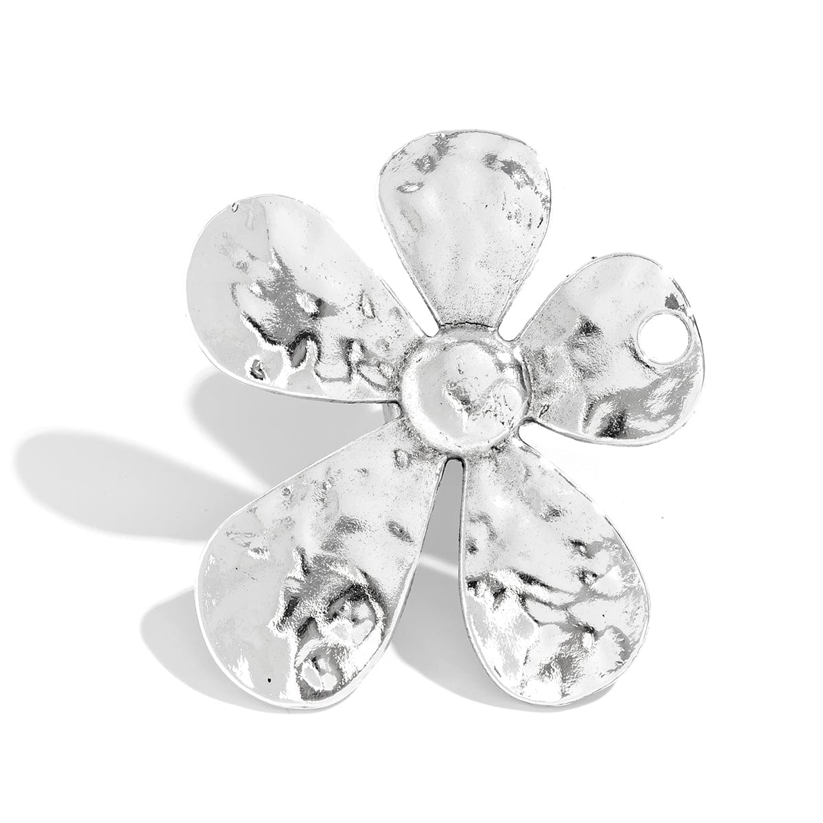 Newly Silver Tone Five-Pedal Flower Open Ring - ArtGalleryZen