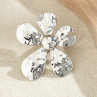 Thumbnail for Newly Silver Tone Five-Pedal Flower Open Ring - ArtGalleryZen