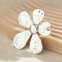 Thumbnail for Newly Silver Tone Five-Pedal Flower Open Ring - ArtGalleryZen