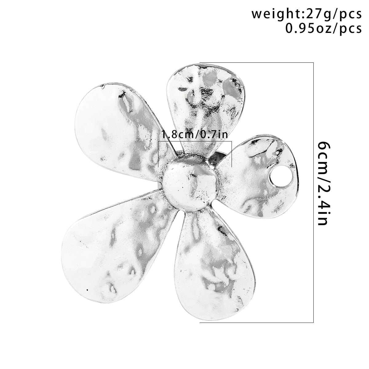 Newly Silver Tone Five-Pedal Flower Open Ring - ArtGalleryZen