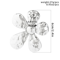 Thumbnail for Newly Silver Tone Five-Pedal Flower Open Ring - ArtGalleryZen