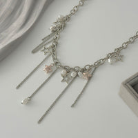 Thumbnail for Newly Star Pearl Pendat Cable Chain Tassel Necklace - ArtGalleryZen