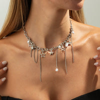 Thumbnail for Newly Star Pearl Pendat Cable Chain Tassel Necklace - ArtGalleryZen