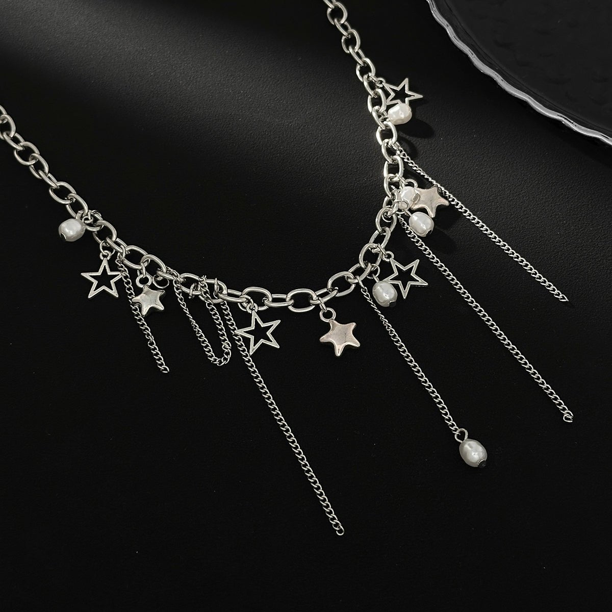 Newly Star Pearl Pendat Cable Chain Tassel Necklace - ArtGalleryZen