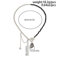 Thumbnail for Newly Toggle Clasp Rhinestone Pendant Crystal Chain Tassel Necklace - ArtGalleryZen