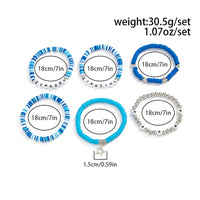 Thumbnail for Ocean Blue Polymer Clay Beaded Bracelet Set Star Letter Charm - ArtGalleryZen