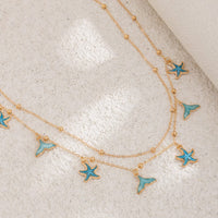 Thumbnail for Ocean Style 2pcs Enamel Starfish Mermaid Pendant Waist Chain Set