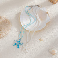 Thumbnail for Ocean Style 2pcs Starfish Pendant Seed Bead Necklace Set - ArtGalleryZen