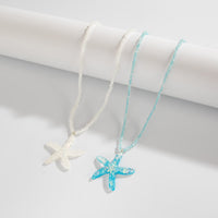 Thumbnail for Ocean Style 2pcs Starfish Pendant Seed Bead Necklace Set - ArtGalleryZen