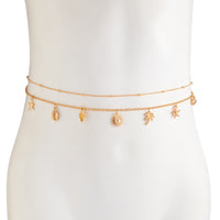 Thumbnail for Ocean Style 2pcs Sun Conch Coconut Tree Tassel Waist Chain Set - ArtGalleryZen