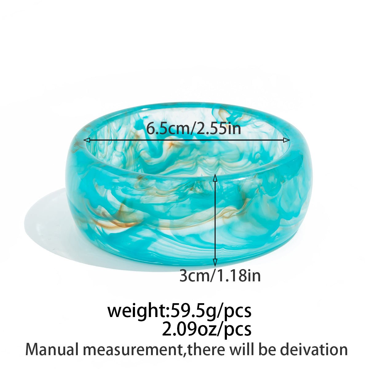 Ocean Style Blue Resin Bangle Bracelet - ArtGalleryZen