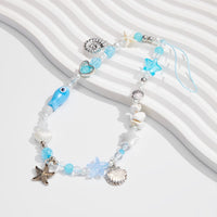Thumbnail for Ocean Style Ceramic Fish Shell Charm Pearl Beaded Keychain Phone Strap - ArtGalleryZen