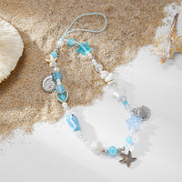 Thumbnail for Ocean Style Ceramic Fish Shell Charm Pearl Beaded Keychain Phone Strap - ArtGalleryZen