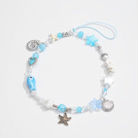Thumbnail for Ocean Style Ceramic Fish Shell Charm Pearl Beaded Keychain Phone Strap - ArtGalleryZen