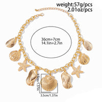 Thumbnail for Ocean Style Chunky Starfish Shell Conch Tassel Necklace - ArtGalleryZen
