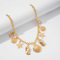 Thumbnail for Ocean Style Chunky Starfish Shell Conch Tassel Necklace - ArtGalleryZen