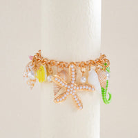 Thumbnail for Ocean Style Conch Starfish Pearl Tassel Anklet - ArtGalleryZen