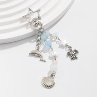 Thumbnail for Ocean Style Dolphin Shell Turtle Pendant Pearl Glass Beaded Keychain - ArtGalleryZen
