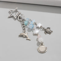 Thumbnail for Ocean Style Dolphin Shell Turtle Pendant Pearl Glass Beaded Keychain - ArtGalleryZen