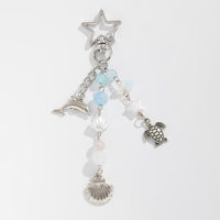 Thumbnail for Ocean Style Dolphin Shell Turtle Pendant Pearl Glass Beaded Keychain - ArtGalleryZen