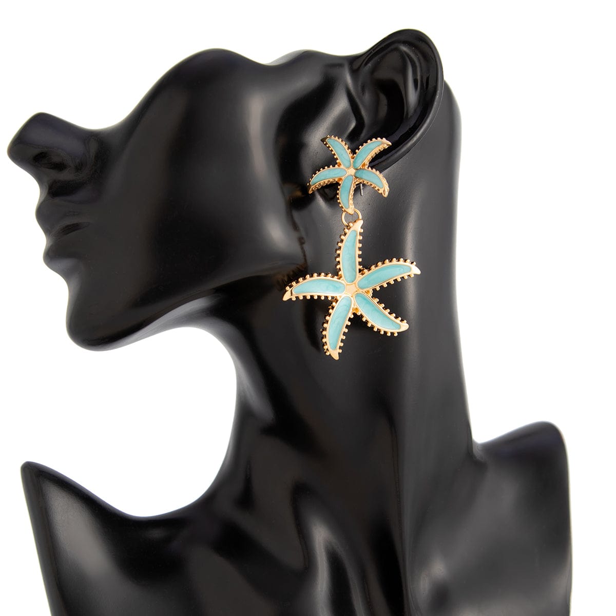 Ocean Style Enamel Starfish Dangle Earrings - ArtGalleryZen