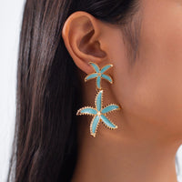 Thumbnail for Ocean Style Enamel Starfish Dangle Earrings - ArtGalleryZen