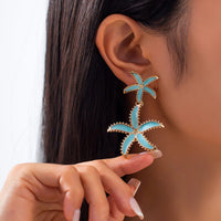 Thumbnail for Ocean Style Enamel Starfish Dangle Earrings - ArtGalleryZen