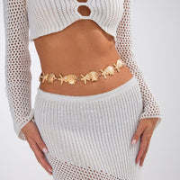 Thumbnail for Ocean Style Gold Tone Pearl Shell Starfish Waist Chain - ArtGalleryZen