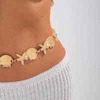 Thumbnail for Ocean Style Gold Tone Pearl Shell Starfish Waist Chain - ArtGalleryZen