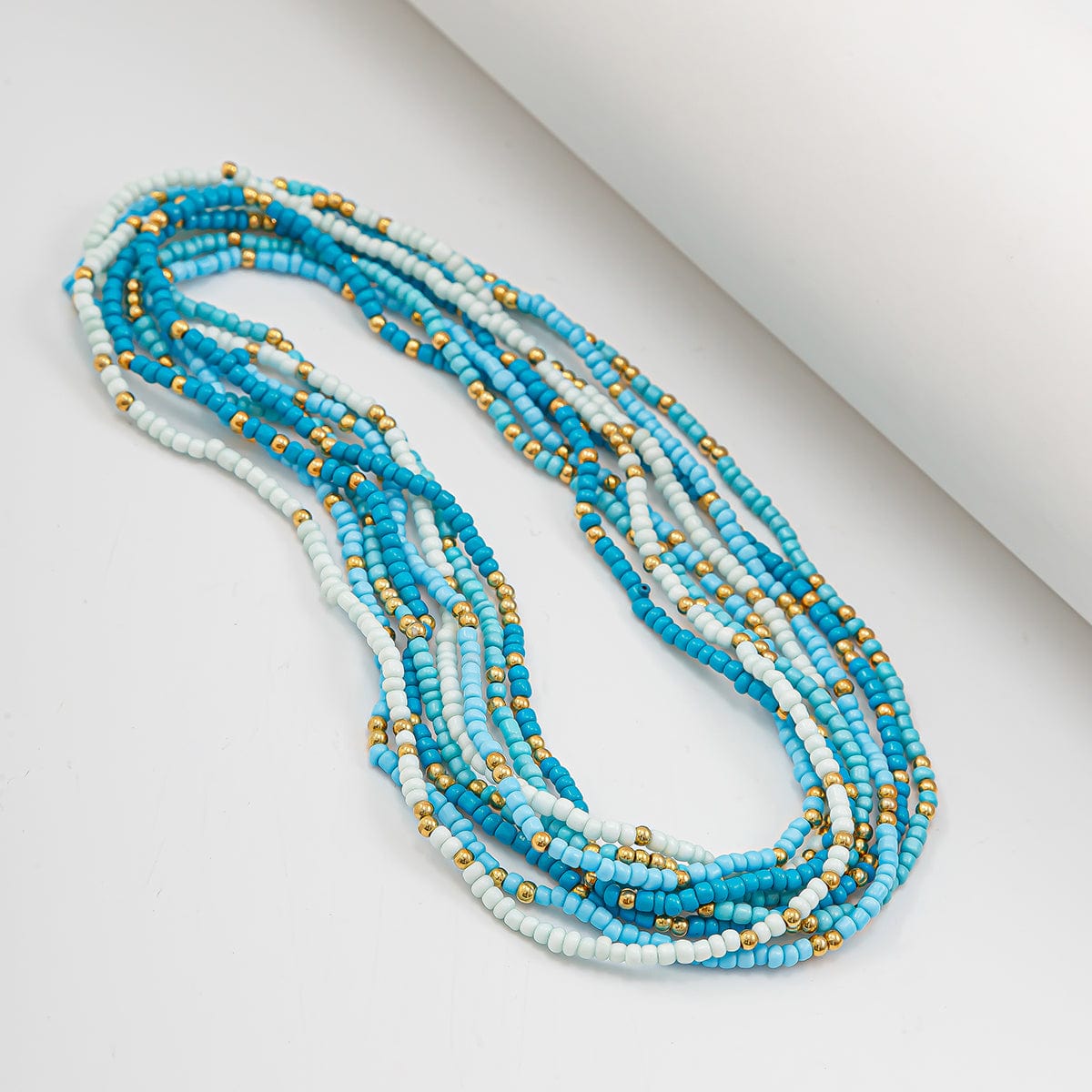 Ocean Style Layered Seed Beaded Waist Chain Set