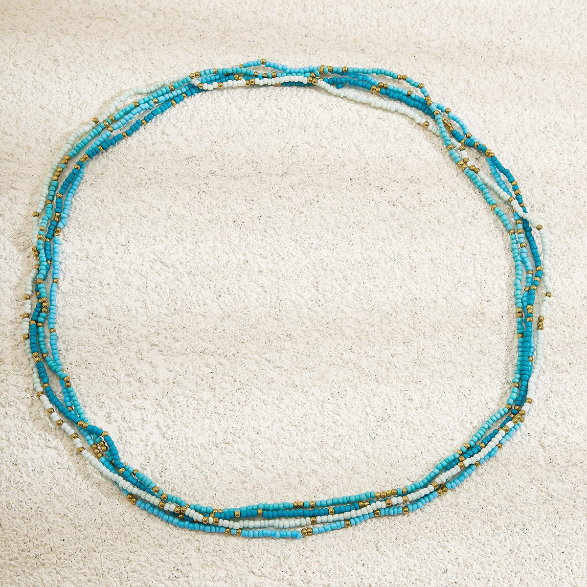 Ocean Style Layered Seed Beaded Waist Chain Set