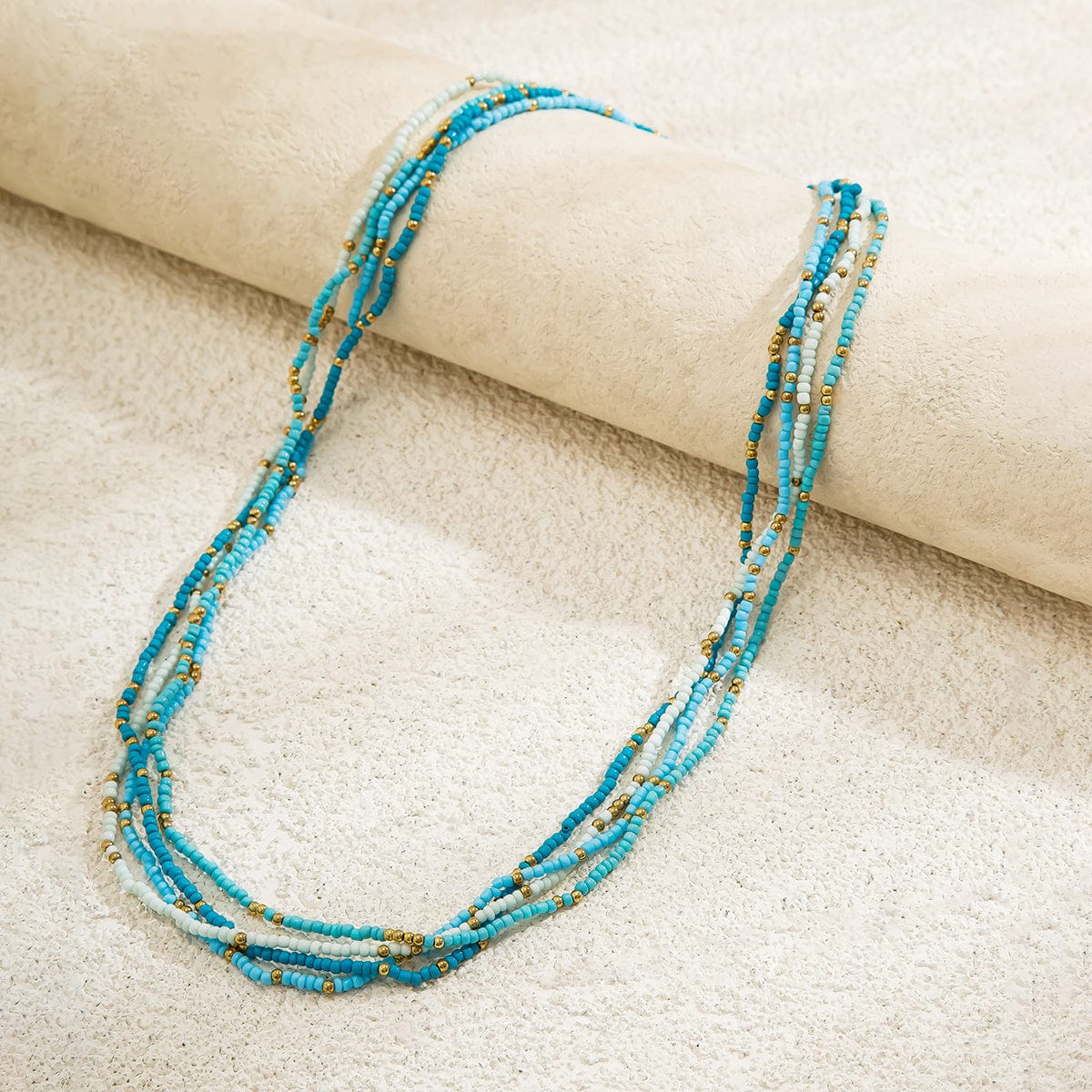 Ocean Style Layered Seed Beaded Waist Chain Set