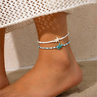 Thumbnail for Ocean Style Starfish Crystal Seed Beaded Anklet Set