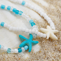 Thumbnail for Ocean Style Starfish Crystal Seed Beaded Anklet Set