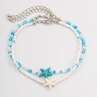 Thumbnail for Ocean Style Starfish Crystal Seed Beaded Anklet Set