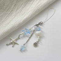 Thumbnail for Ocean Style Starfish Shell Pearl Charm Keychain Phone Strap - ArtGalleryZen