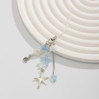 Thumbnail for Ocean Style Starfish Shell Pearl Charm Keychain Phone Strap - ArtGalleryZen