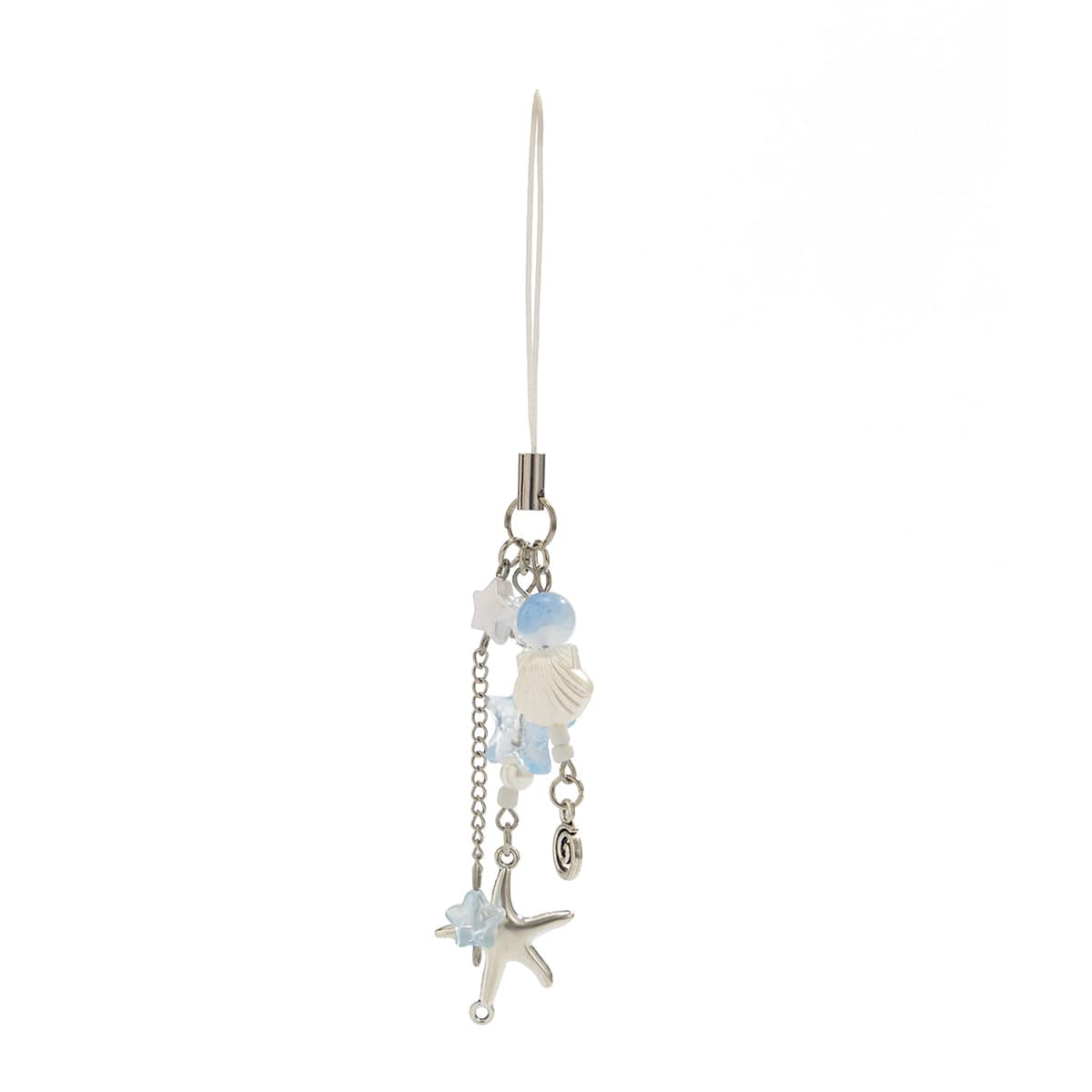Ocean Style Starfish Shell Pearl Charm Keychain Phone Strap - ArtGalleryZen