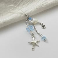 Thumbnail for Ocean Style Starfish Shell Pearl Charm Keychain Phone Strap - ArtGalleryZen