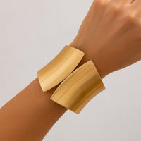 Thumbnail for Oversized Gold Silver Tone Frosted Wide Cuff Bangle Bracelet - ArtGalleryZen