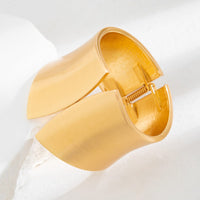 Thumbnail for Oversized Gold Silver Tone Frosted Wide Cuff Bangle Bracelet - ArtGalleryZen