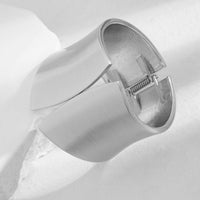 Thumbnail for Oversized Gold Silver Tone Frosted Wide Cuff Bangle Bracelet - ArtGalleryZen