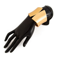 Thumbnail for Oversized Gold Silver Tone Frosted Wide Cuff Bangle Bracelet - ArtGalleryZen