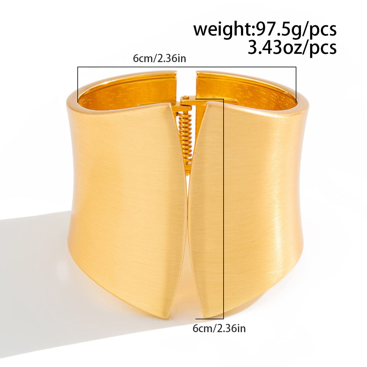 Oversized Gold Silver Tone Frosted Wide Cuff Bangle Bracelet - ArtGalleryZen