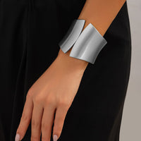 Thumbnail for Oversized Gold Silver Tone Frosted Wide Cuff Bangle Bracelet - ArtGalleryZen