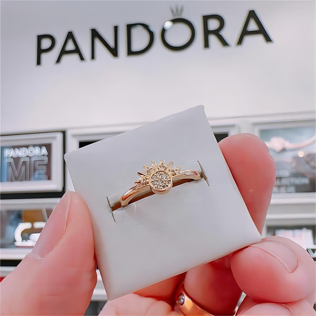 Pandora CZ Inlaid Sun And Moon Stackable Ring - ArtGalleryZen
