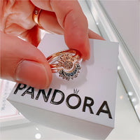 Thumbnail for Pandora CZ Inlaid Sun And Moon Stackable Ring - ArtGalleryZen