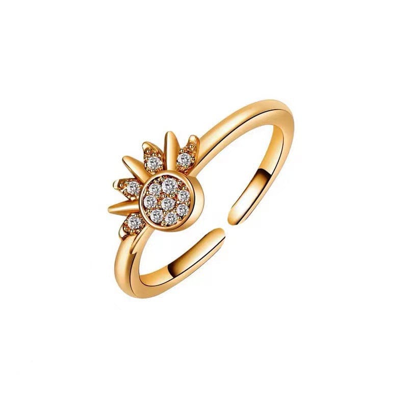 Pandora CZ Inlaid Sun And Moon Stackable Ring - ArtGalleryZen