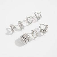 Thumbnail for Pearl Ring Set 7pcs - Geometric Irregular Hollow Curved Statement - ArtGalleryZen