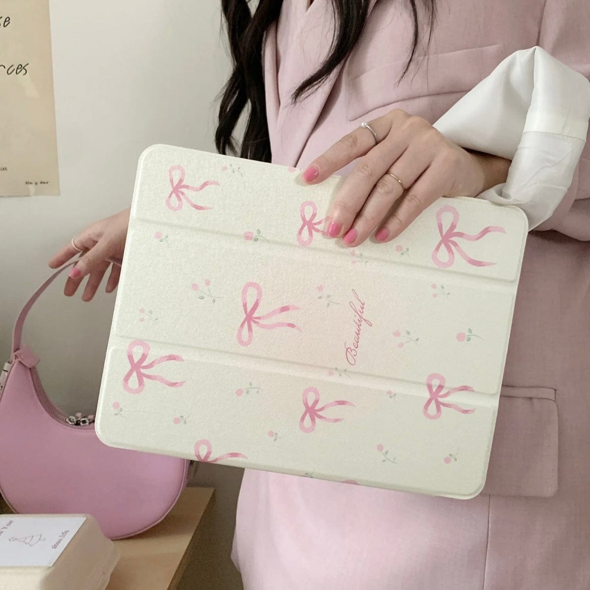 Pink Bowknot Mirror iPad Case - ArtGalleryZen